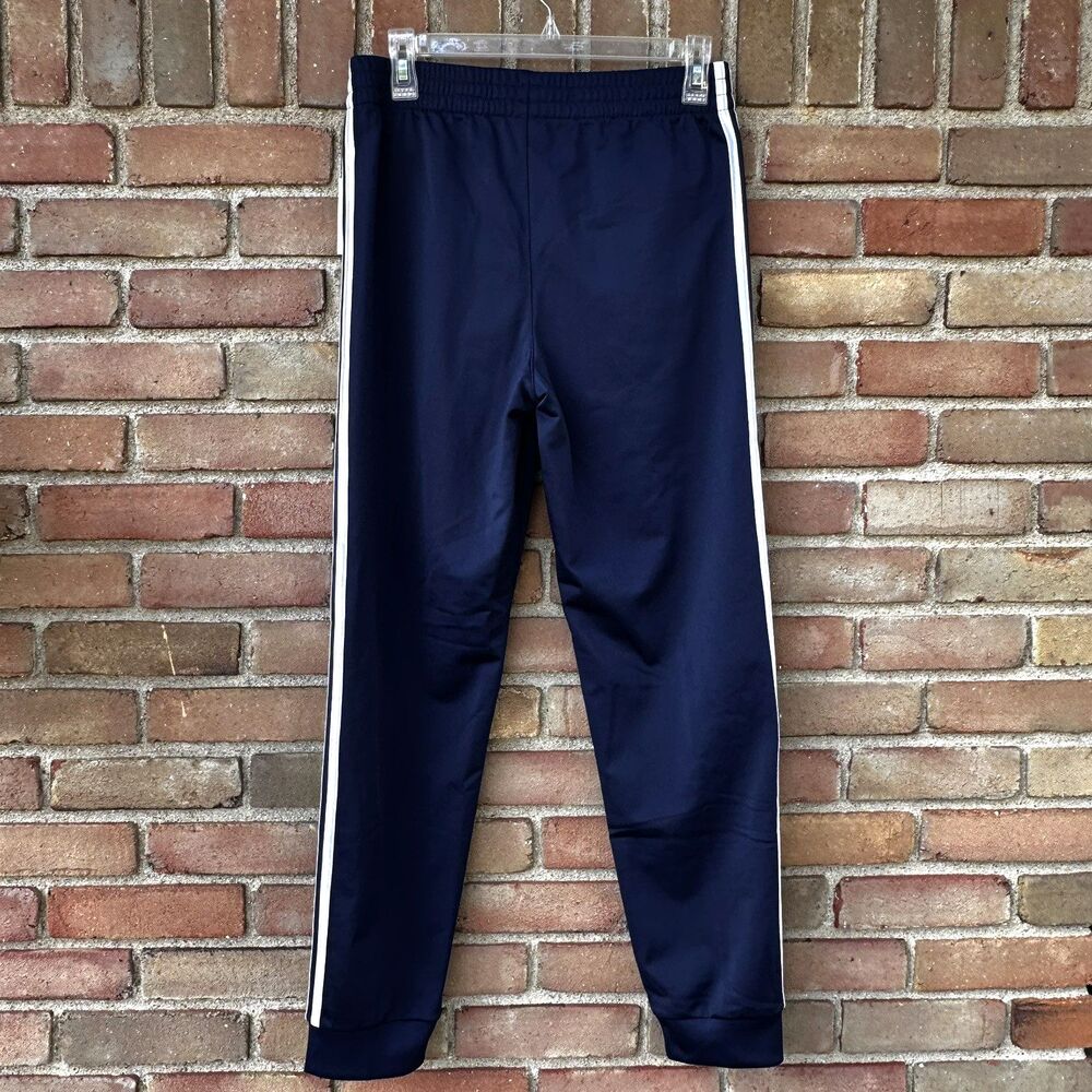 NEW Adidas Iconic Tricot Jogger Track Pants Boys XL 18/20 Navy Blue 3 Stripe - Picture 6 of 13